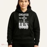 Created To Worship Funny Christian Pianist Hoodie thumb 5