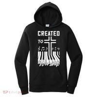 Created To Worship Funny Christian Pianist Women's Hoodie thumb 0