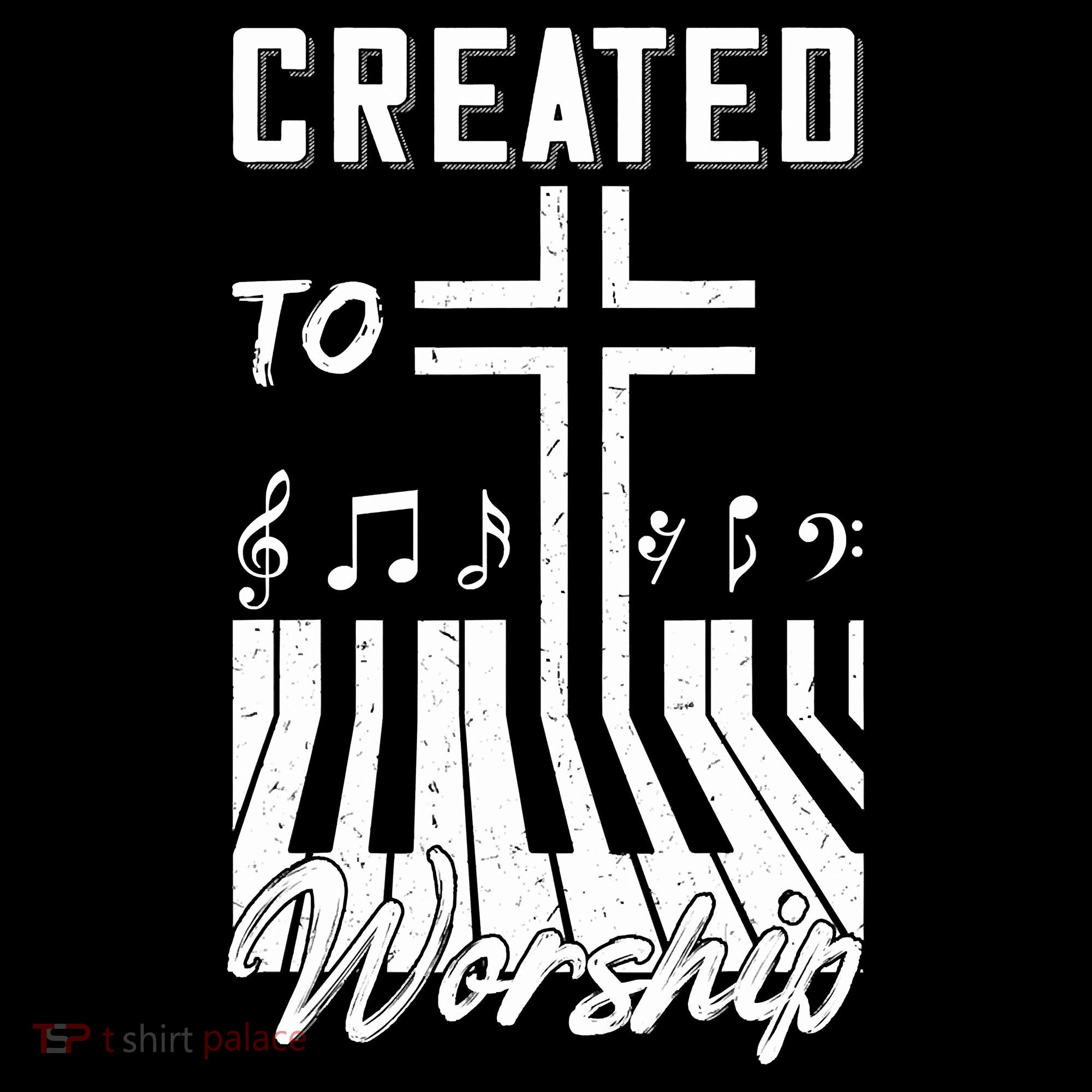 Created To Worship Funny Christian Pianist Women's Hoodie