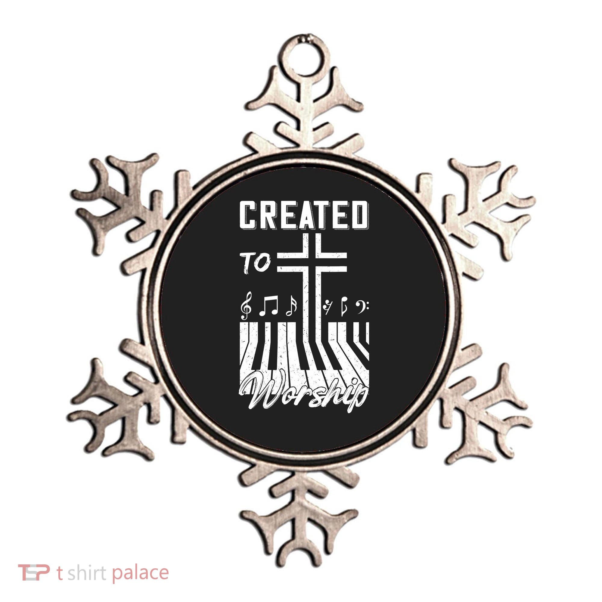 Created To Worship Funny Christian Pianist Ornament