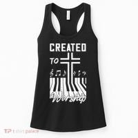 Created To Worship Funny Christian Pianist Women's Tank Top thumb 0