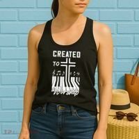 Created To Worship Funny Christian Pianist Women's Tank Top thumb 2