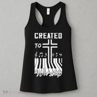 Created To Worship Funny Christian Pianist Women's Tank Top thumb 3
