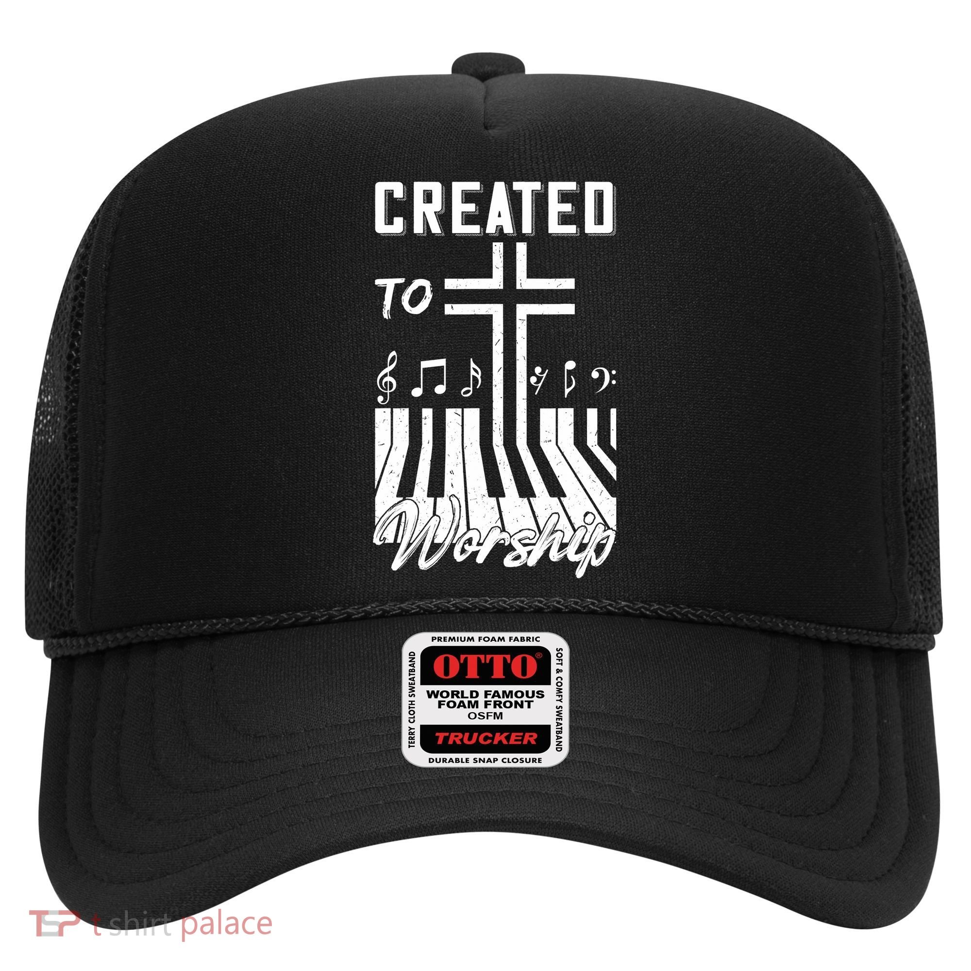 Created To Worship Funny Christian Pianist Hat