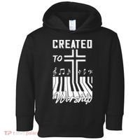 Created To Worship Funny Christian Pianist Toddler Hoodie thumb 0