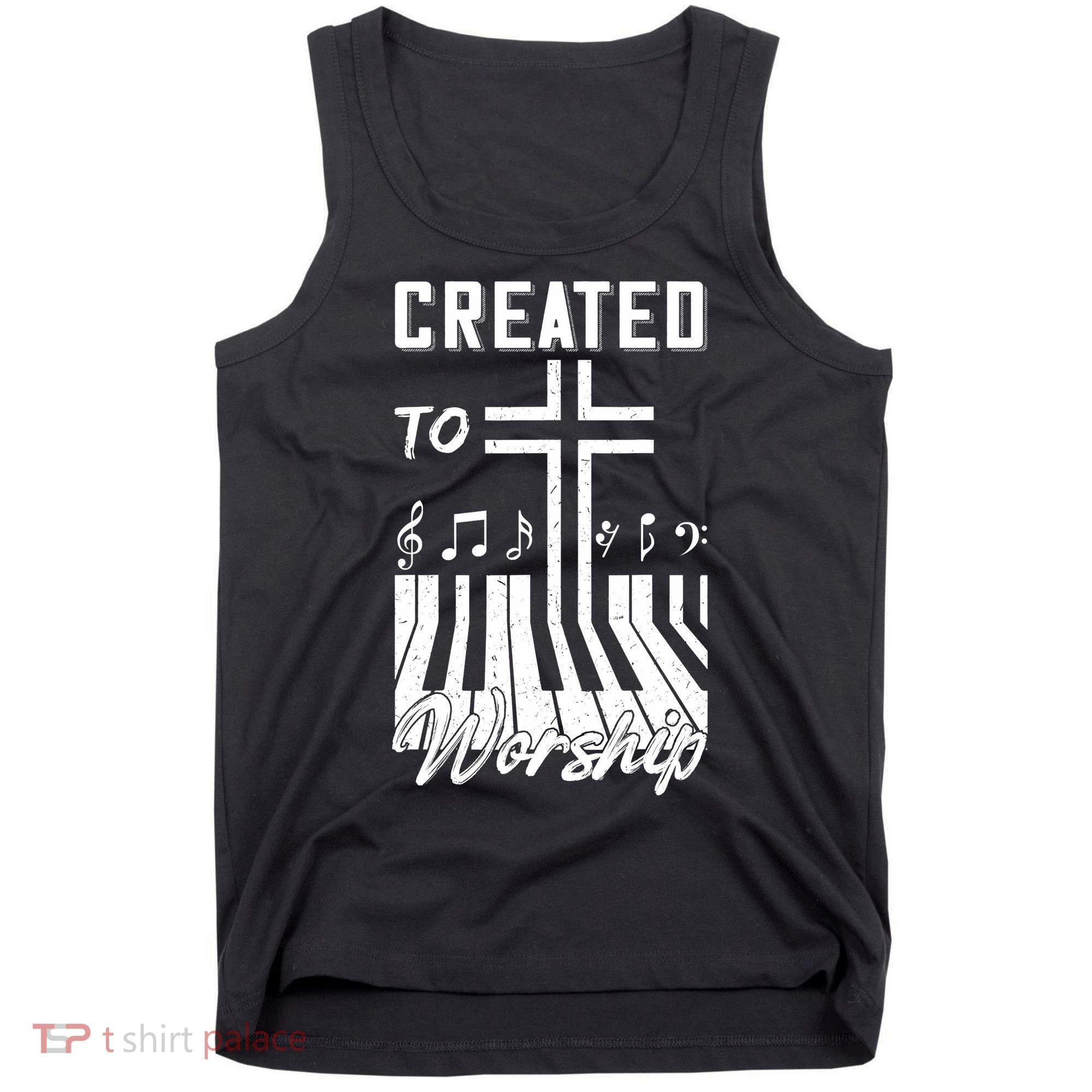 Created To Worship Funny Christian Pianist Tank Top