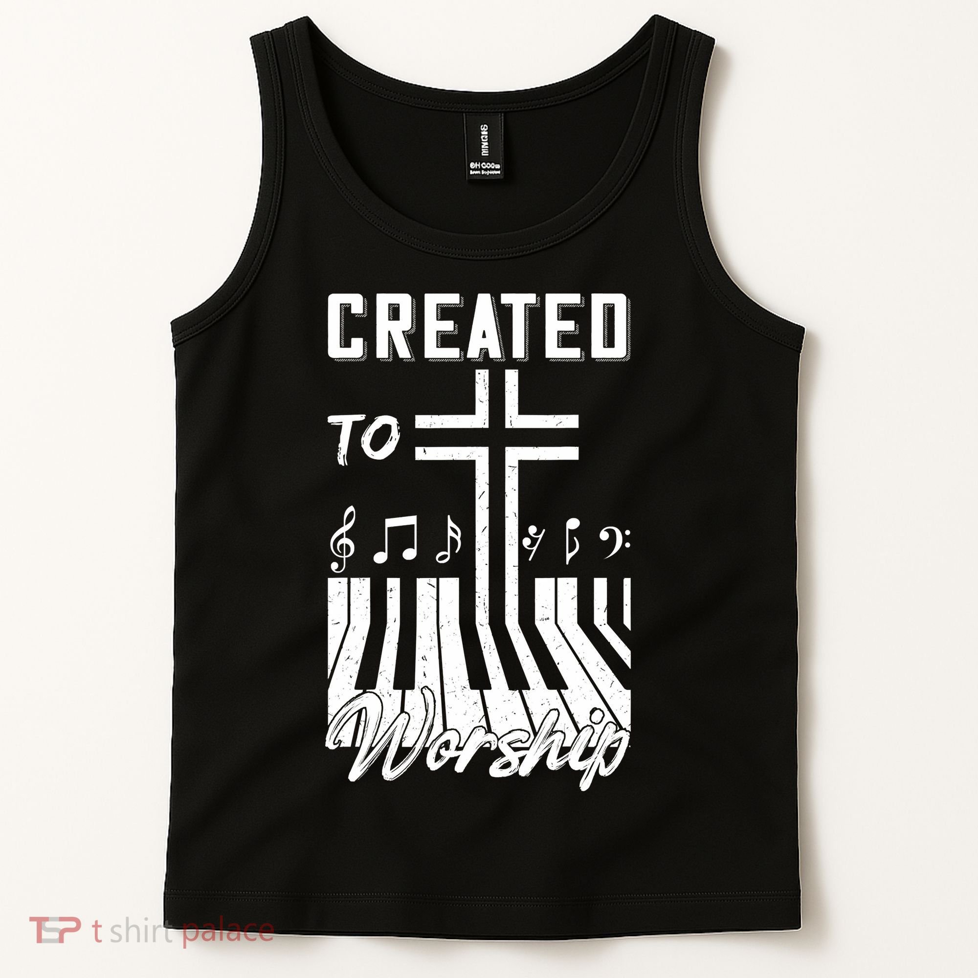 Created To Worship Funny Christian Pianist Tank Top