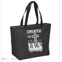 Created To Worship Funny Christian Pianist Tote Bag thumb 2