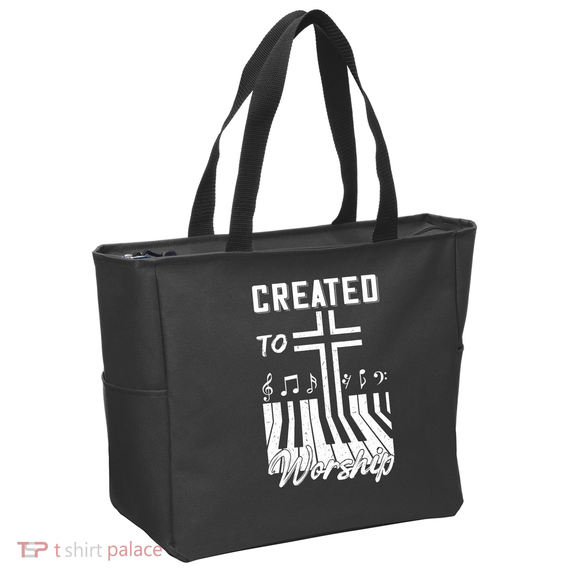 Created To Worship Funny Christian Pianist Tote Bag