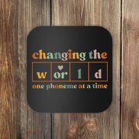 Changing The World One Phoneme At A Time Kindergarten Teacher Coaster thumb 0