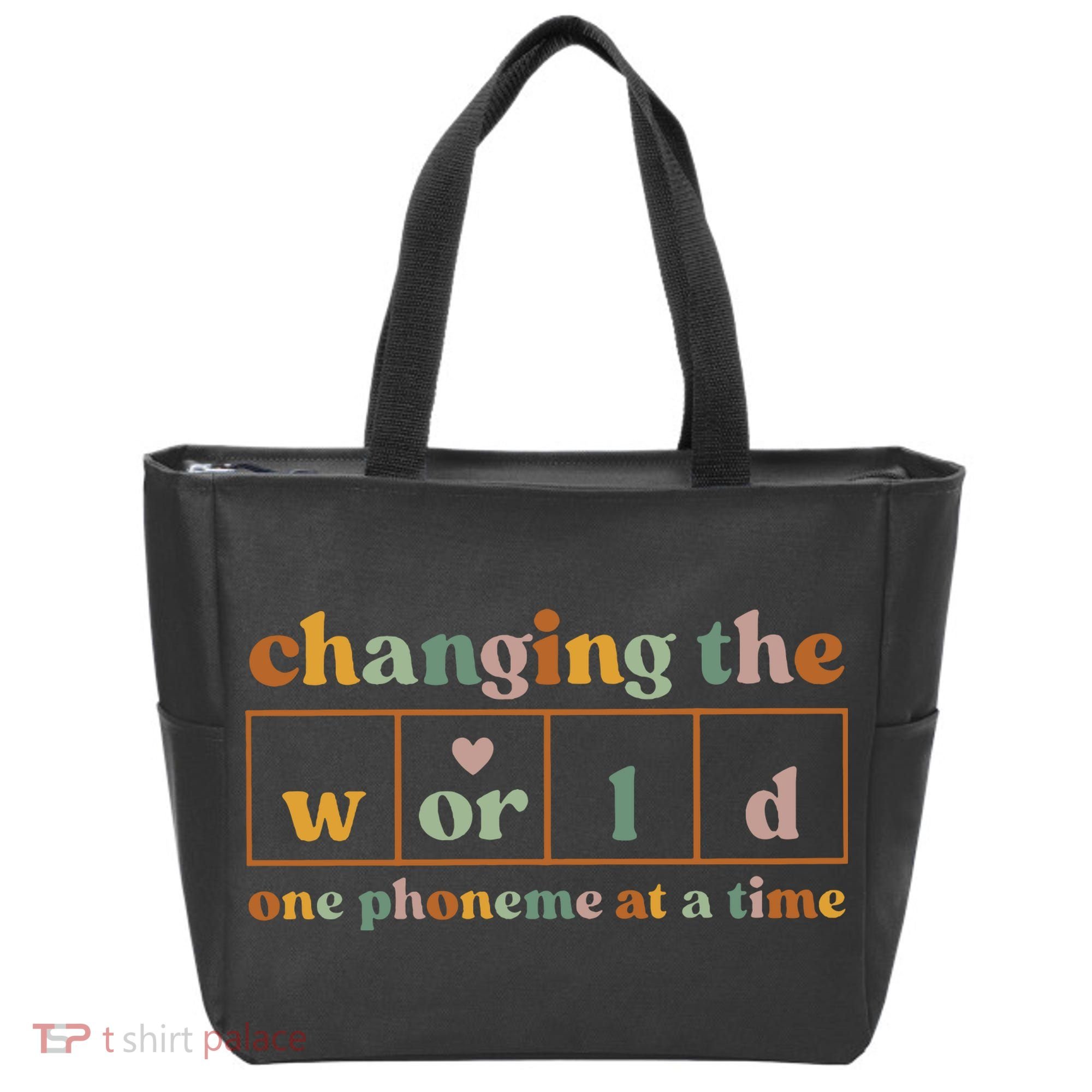 Changing The World One Phoneme At A Time Kindergarten Teacher Tote Bag
