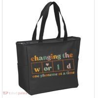 Changing The World One Phoneme At A Time Kindergarten Teacher Tote Bag thumb 2