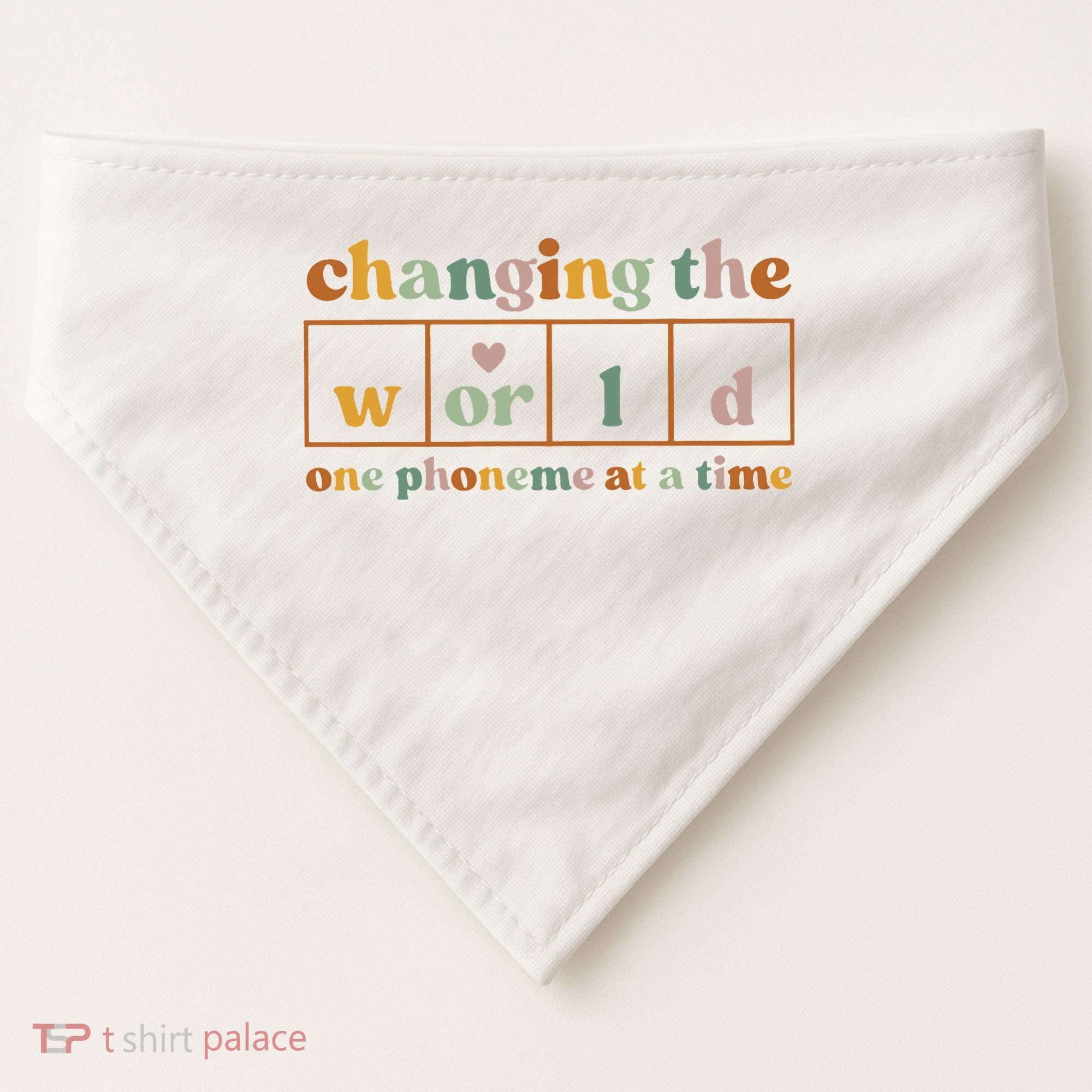 Changing The World One Phoneme At A Time Kindergarten Teacher USA-Made Doggie Bandana