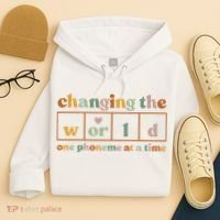 Changing The World One Phoneme At A Time Kindergarten Teacher Hoodie thumb 4