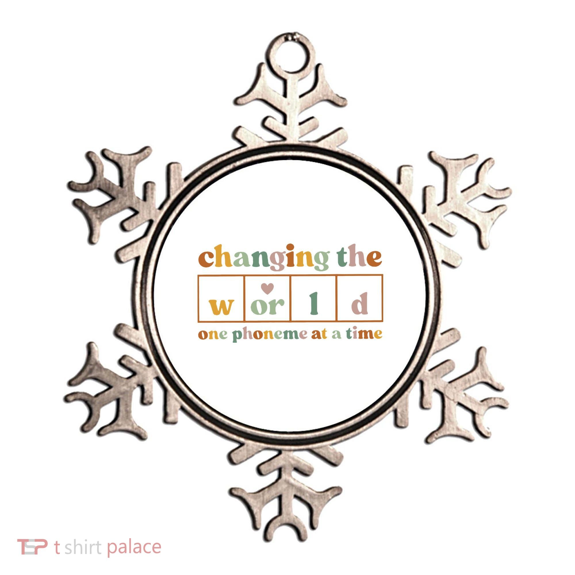 Changing The World One Phoneme At A Time Kindergarten Teacher Ornament