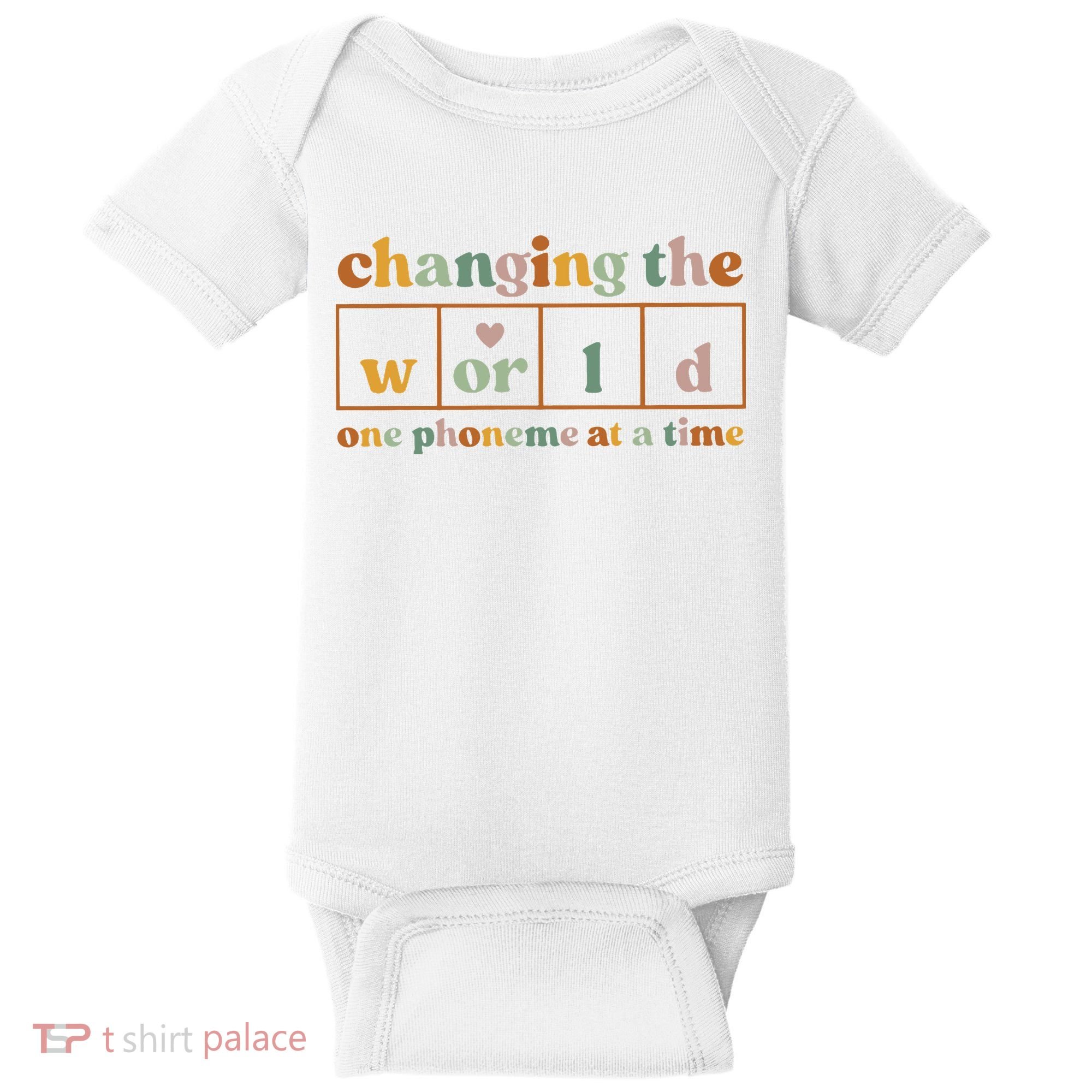 Changing The World One Phoneme At A Time Kindergarten Teacher Baby Bodysuit