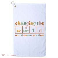 Changing The World One Phoneme At A Time Kindergarten Teacher Golf Towel thumb 0