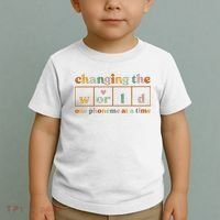 Changing The World One Phoneme At A Time Kindergarten Teacher Toddler T-Shirt thumb 2