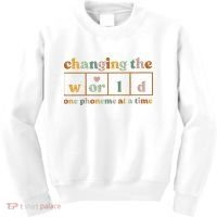 Changing The World One Phoneme At A Time Kindergarten Teacher Kids Sweatshirt thumb 0