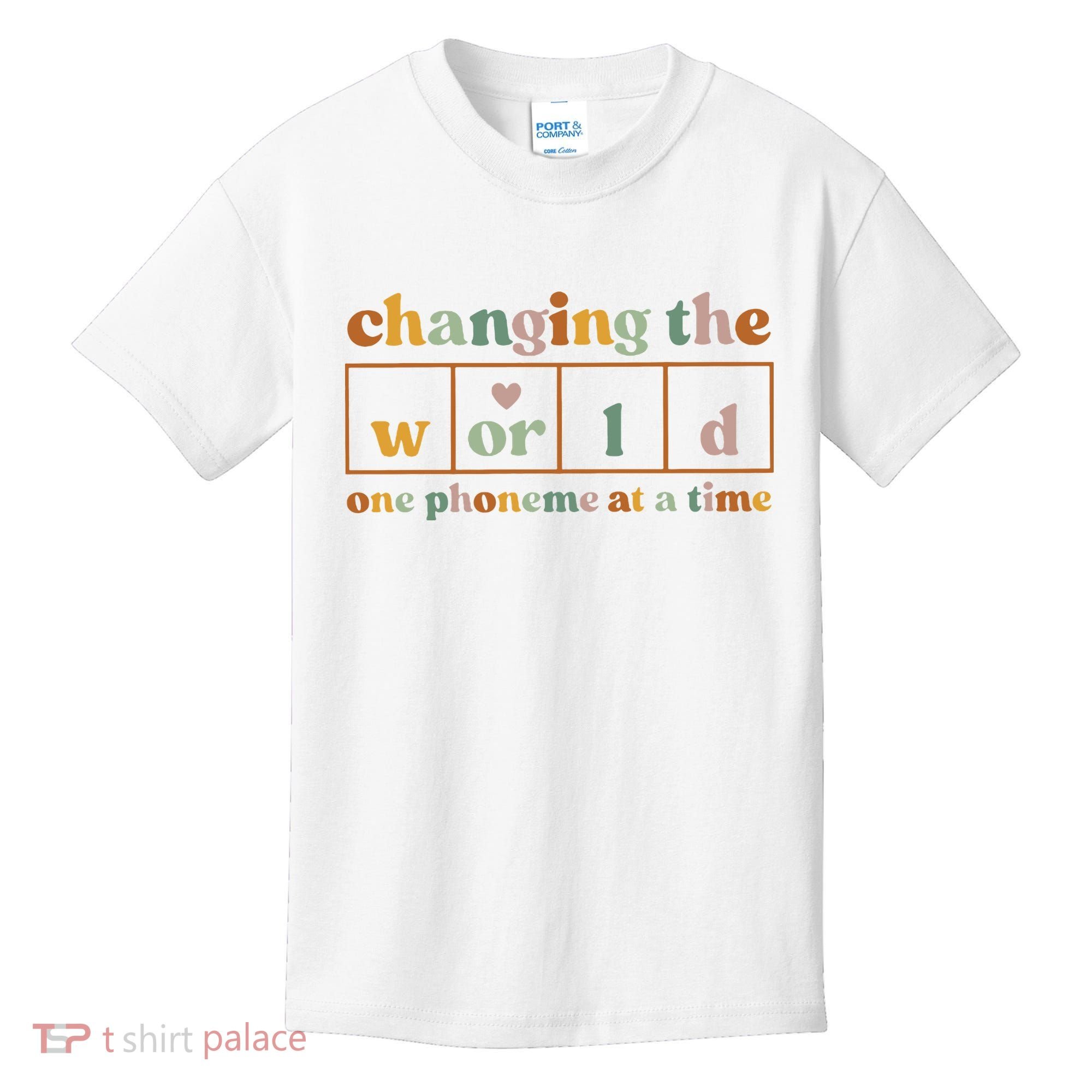 Changing The World One Phoneme At A Time Kindergarten Teacher Kids T-Shirt