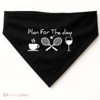 Coffee Tennis Wine Plan For The Day Funny Tennis USA-Made Doggie Bandana thumb 0