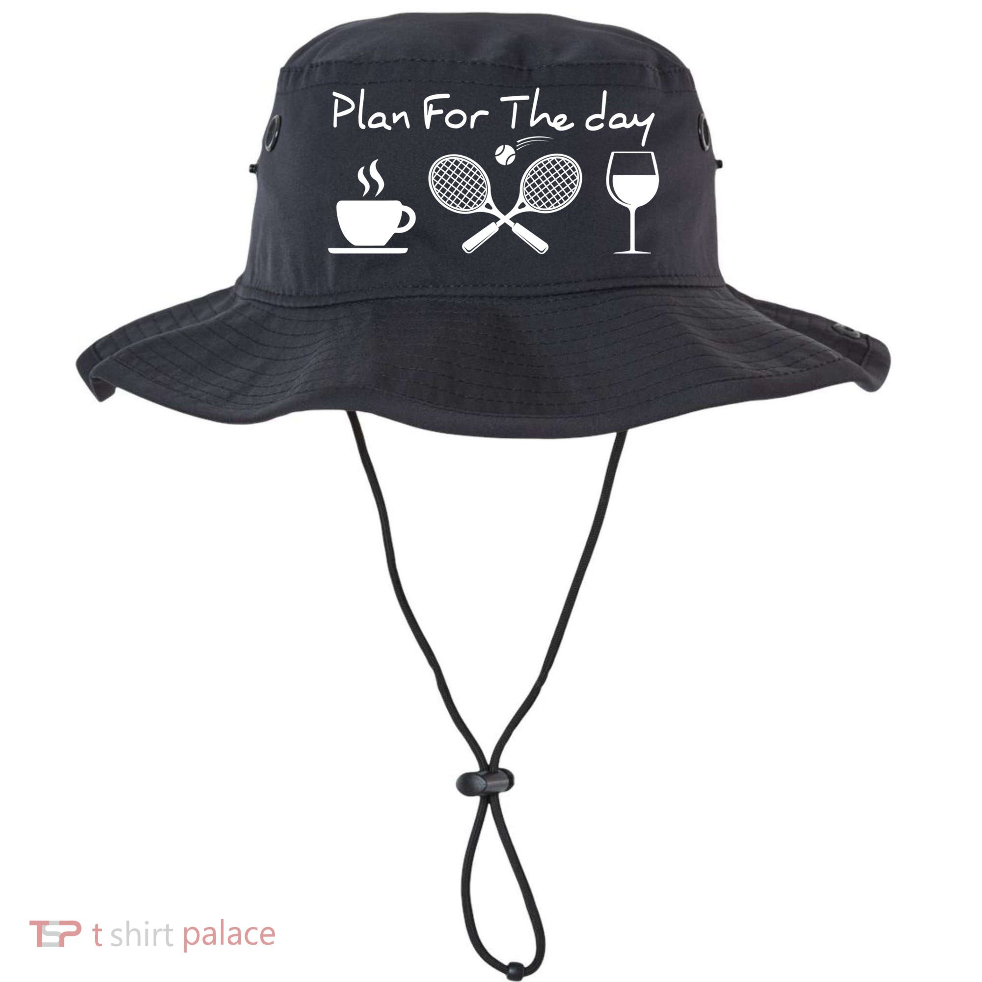 Coffee Tennis Wine Plan For The Day Funny Tennis Bucket Hat