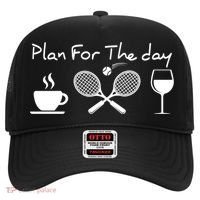 Coffee Tennis Wine Plan For The Day Funny Tennis Hat thumb 0