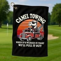 Camel Towing When ItS Wedged In Tight WeLl Pull It Out Golf Towel thumb 1