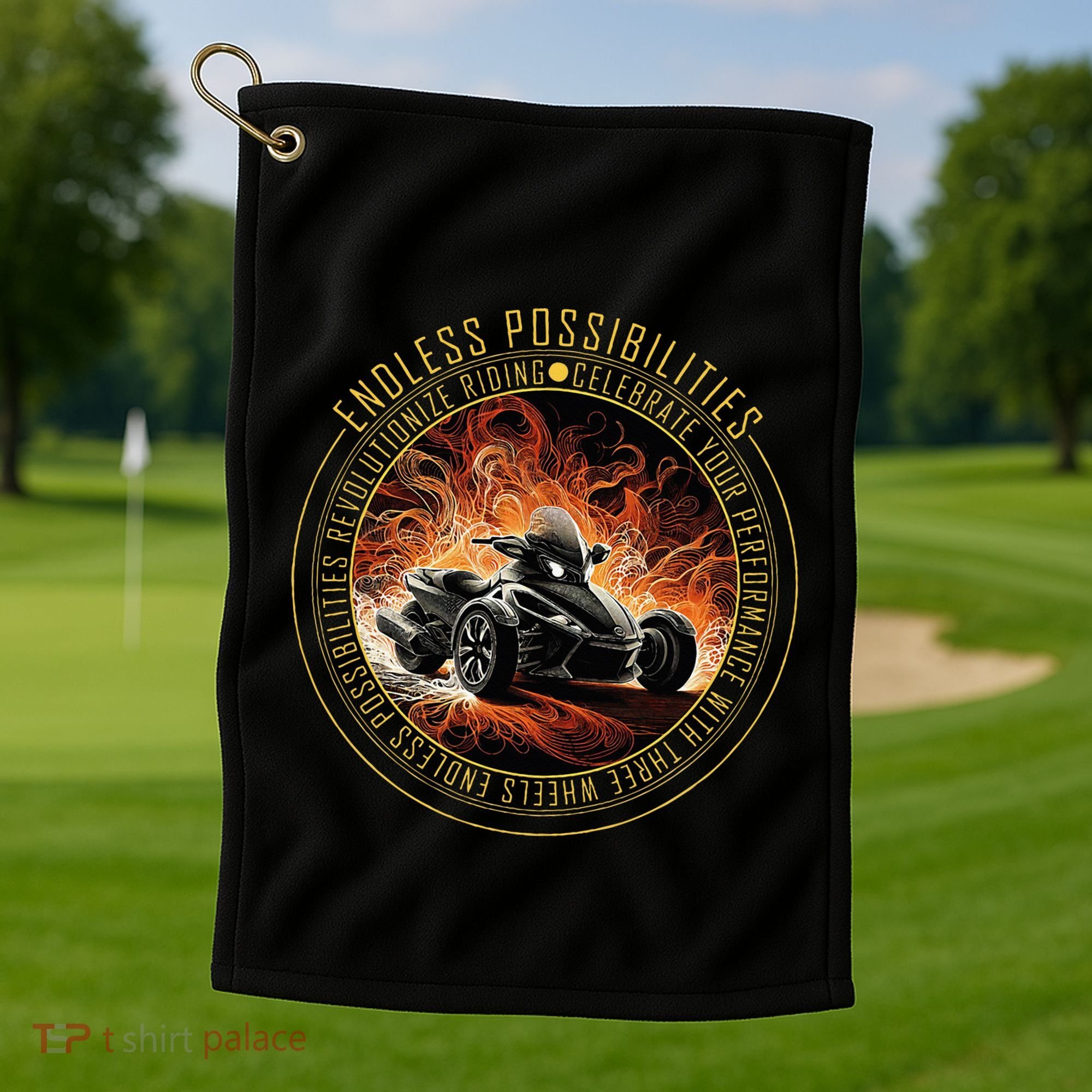 Canam Three Wheels Funny Riding Golf Towel
