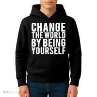 Change The World Be Yourself Kids Hoodie thumb 4