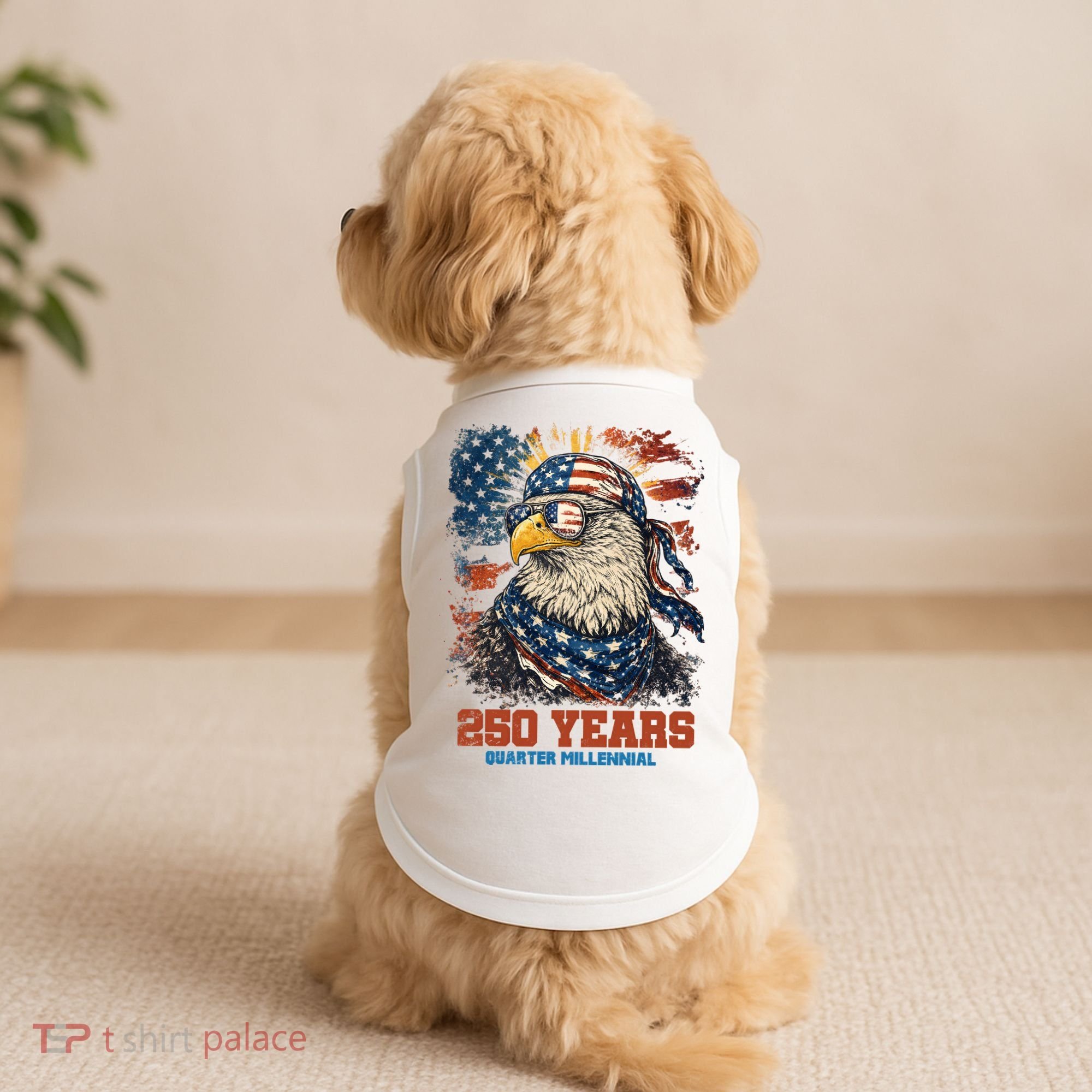 Celebrate USA 250 Years Quarter Millennial Eagle  Doggie Tank