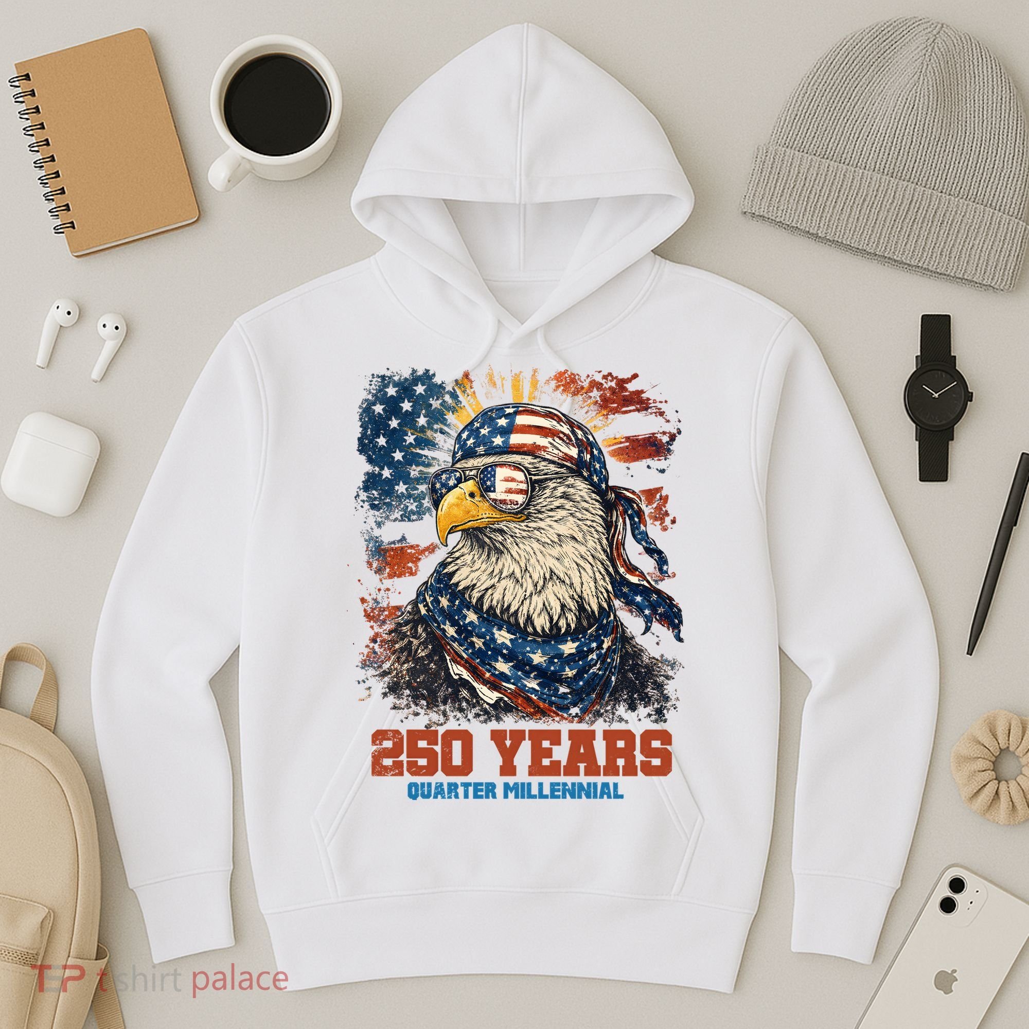Celebrate USA 250 Years Quarter Millennial Eagle  Hoodie