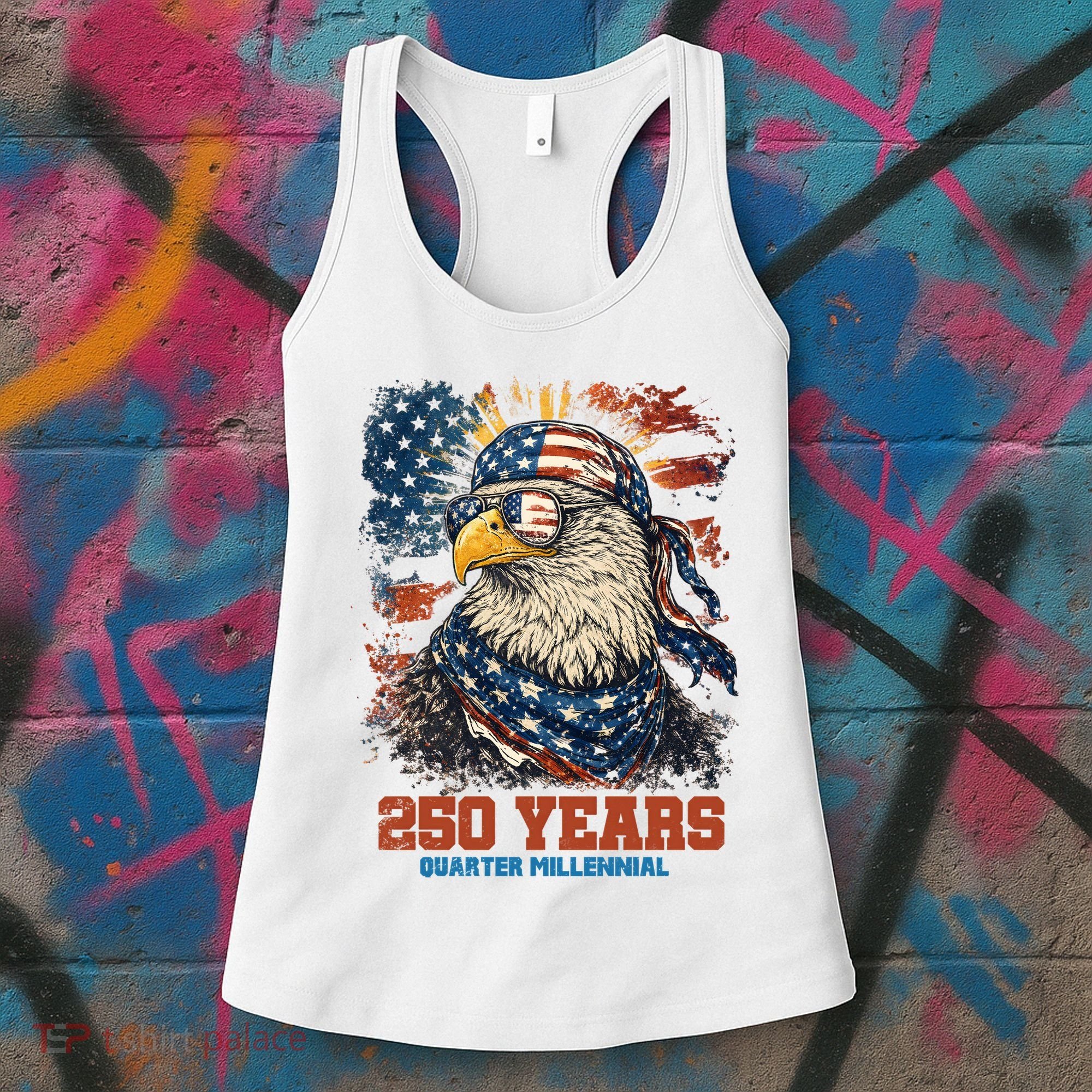 Celebrate USA 250 Years Quarter Millennial Eagle  Women's Tank Top