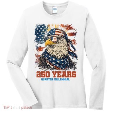 Celebrate USA 250 Years Quarter Millennial Eagle  Women's Long Sleeve Shirt
