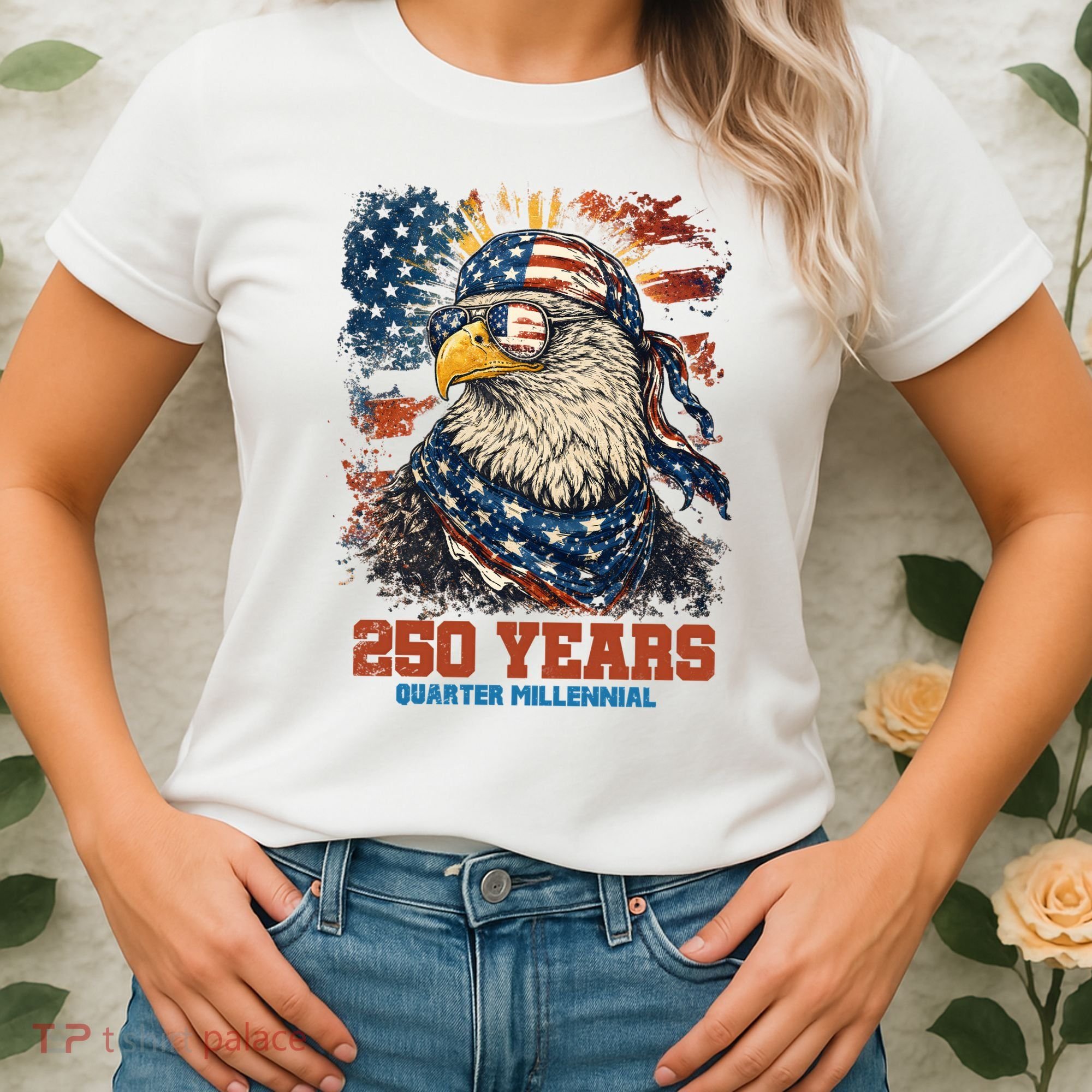 Celebrate USA 250 Years Quarter Millennial Eagle  Women's T-Shirt