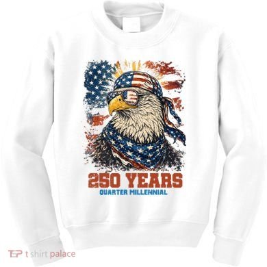 Celebrate USA 250 Years Quarter Millennial Eagle  Kids Sweatshirt