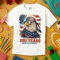 Celebrate USA 250 Years Quarter Millennial Eagle  Kids T-Shirt thumb 3