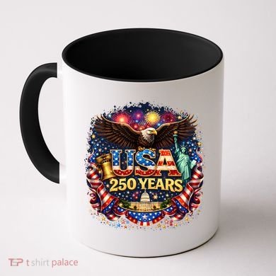 Celebrate USA 250 Years White House Eagle Fireworks Coffee Mug