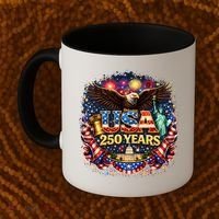 Celebrate USA 250 Years White House Eagle Fireworks Coffee Mug thumb 2