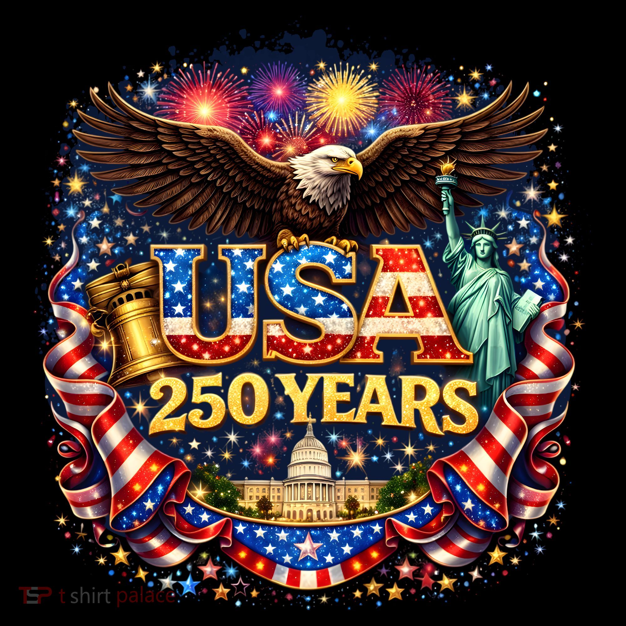 Celebrate USA 250 Years White House Eagle Fireworks Coffee Mug