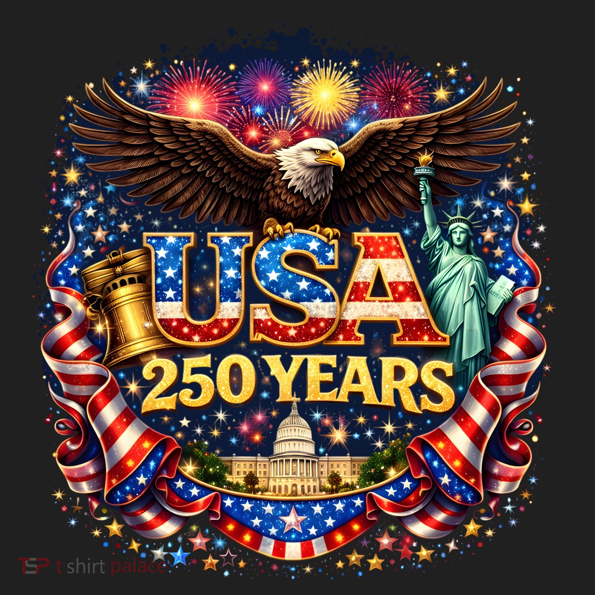 Celebrate USA 250 Years White House Eagle Fireworks Tumbler
