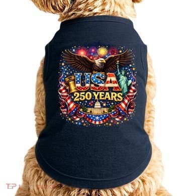 Celebrate USA 250 Years White House Eagle Fireworks Doggie Tank