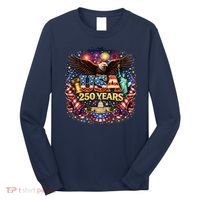 Celebrate USA 250 Years White House Eagle Fireworks Long Sleeve Shirt thumb 0