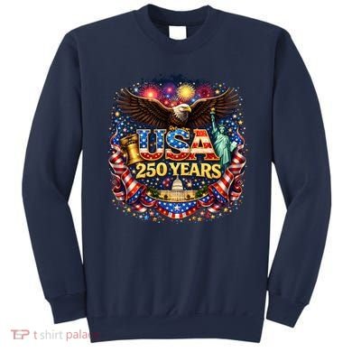 Celebrate USA 250 Years White House Eagle Fireworks Sweatshirt