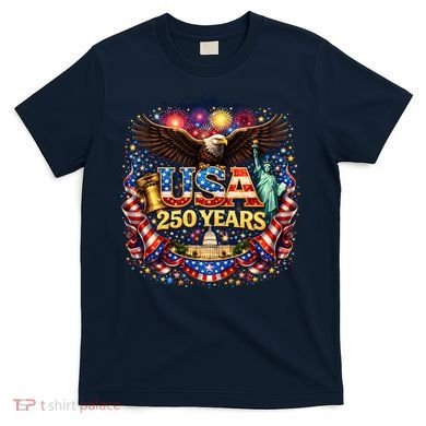 Celebrate USA 250 Years White House Eagle Fireworks T-Shirt