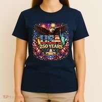 Celebrate USA 250 Years White House Eagle Fireworks T-Shirt thumb 4