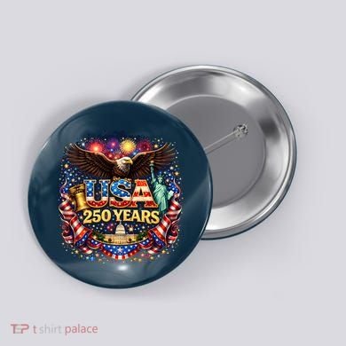 Celebrate USA 250 Years White House Eagle Fireworks Button