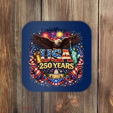 Celebrate USA 250 Years White House Eagle Fireworks Coaster