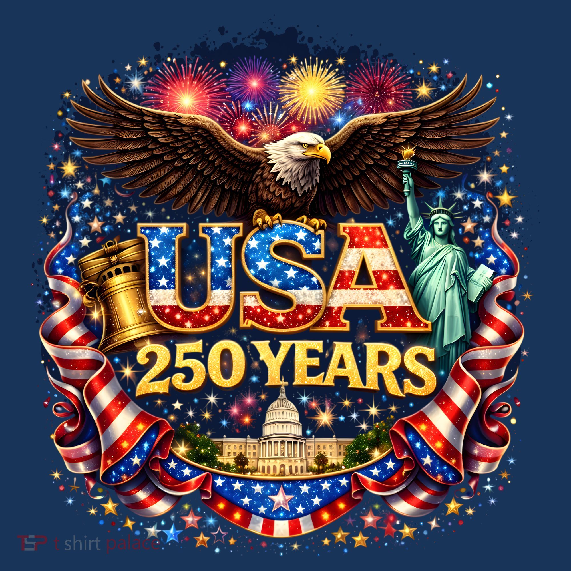 Celebrate USA 250 Years White House Eagle Fireworks Women's Hoodie