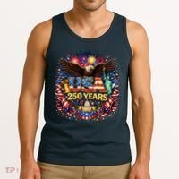 Celebrate USA 250 Years White House Eagle Fireworks Tank Top thumb 3